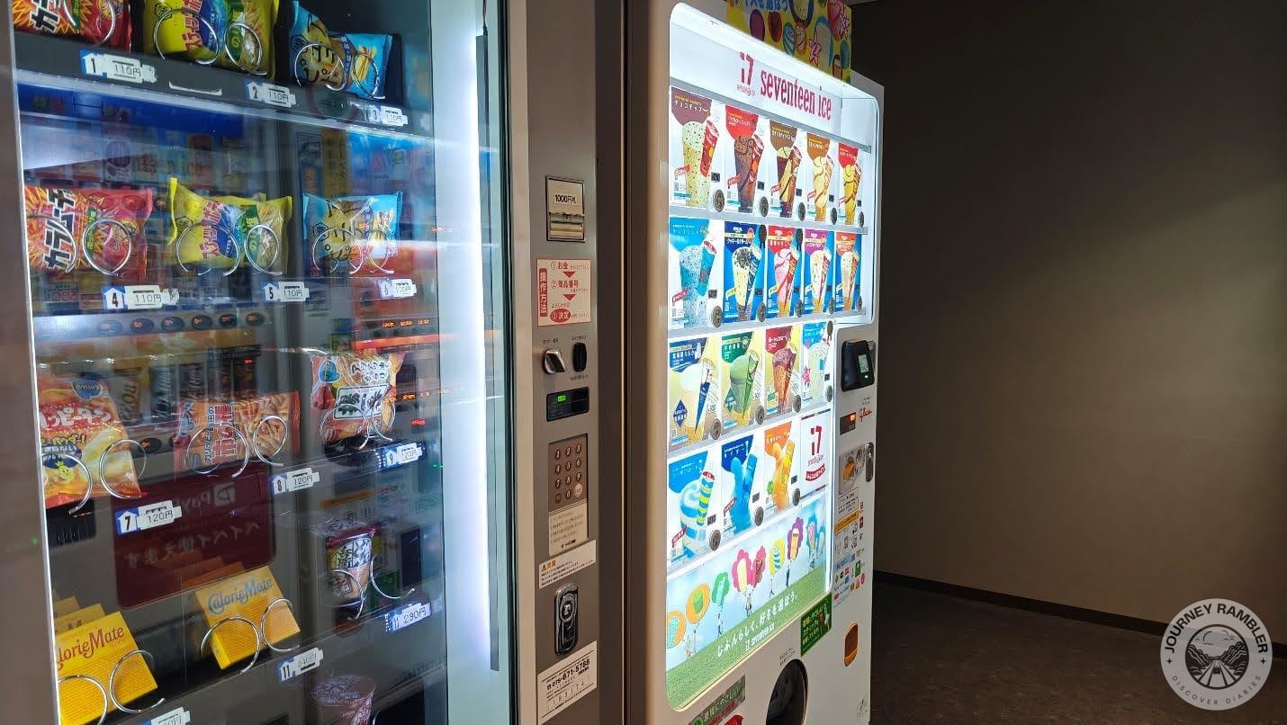 different kinds of snacks and drinks that I could buy from the machines