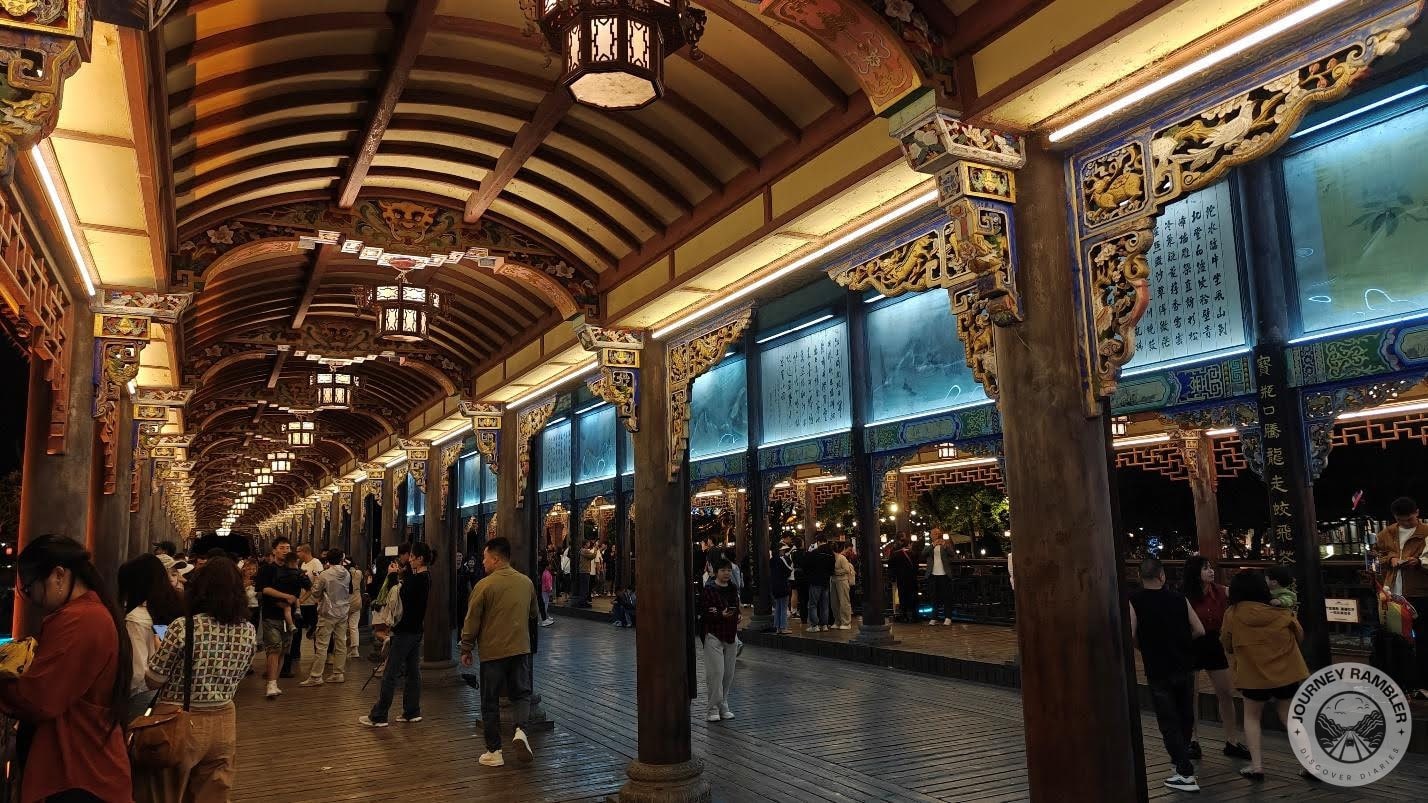 dozens and dozens of people lined up on both sides of the bridge