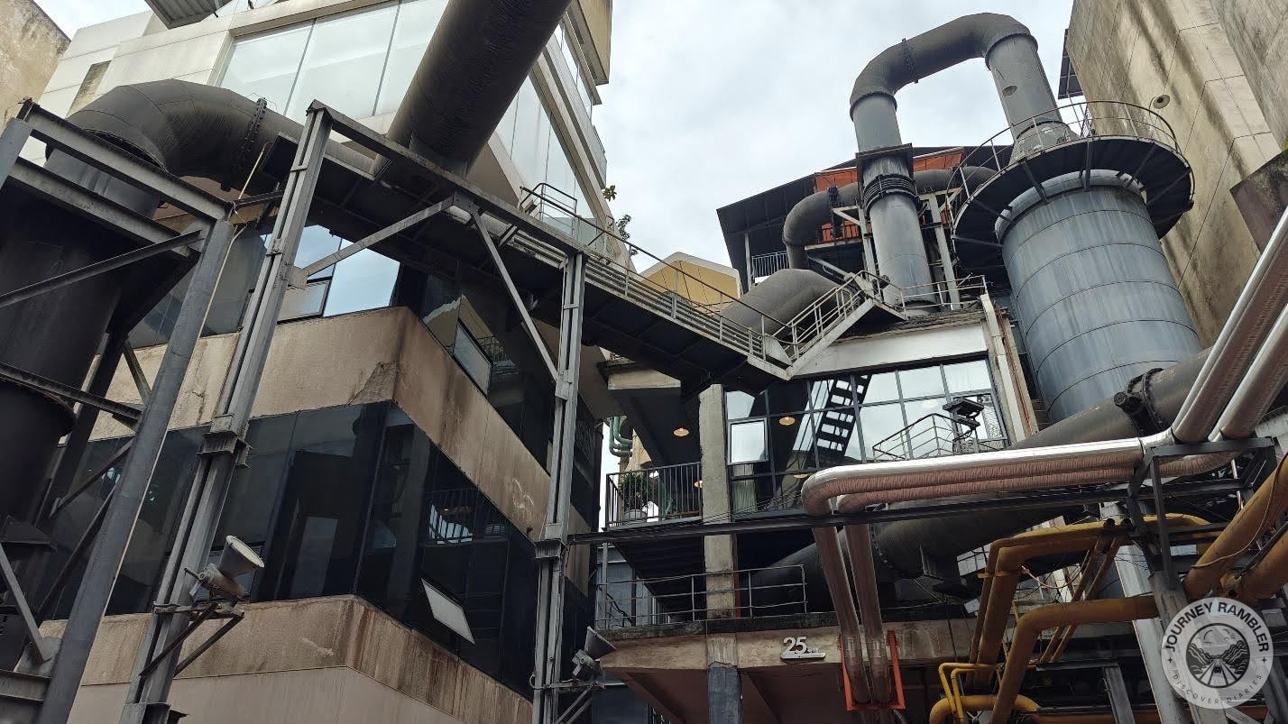 factories and chimney pipelines were clearly visible