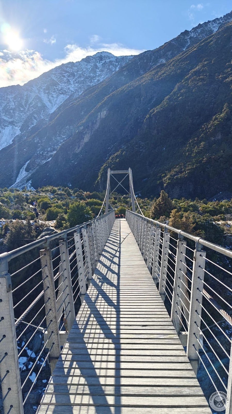footbridge was made of wood and steel