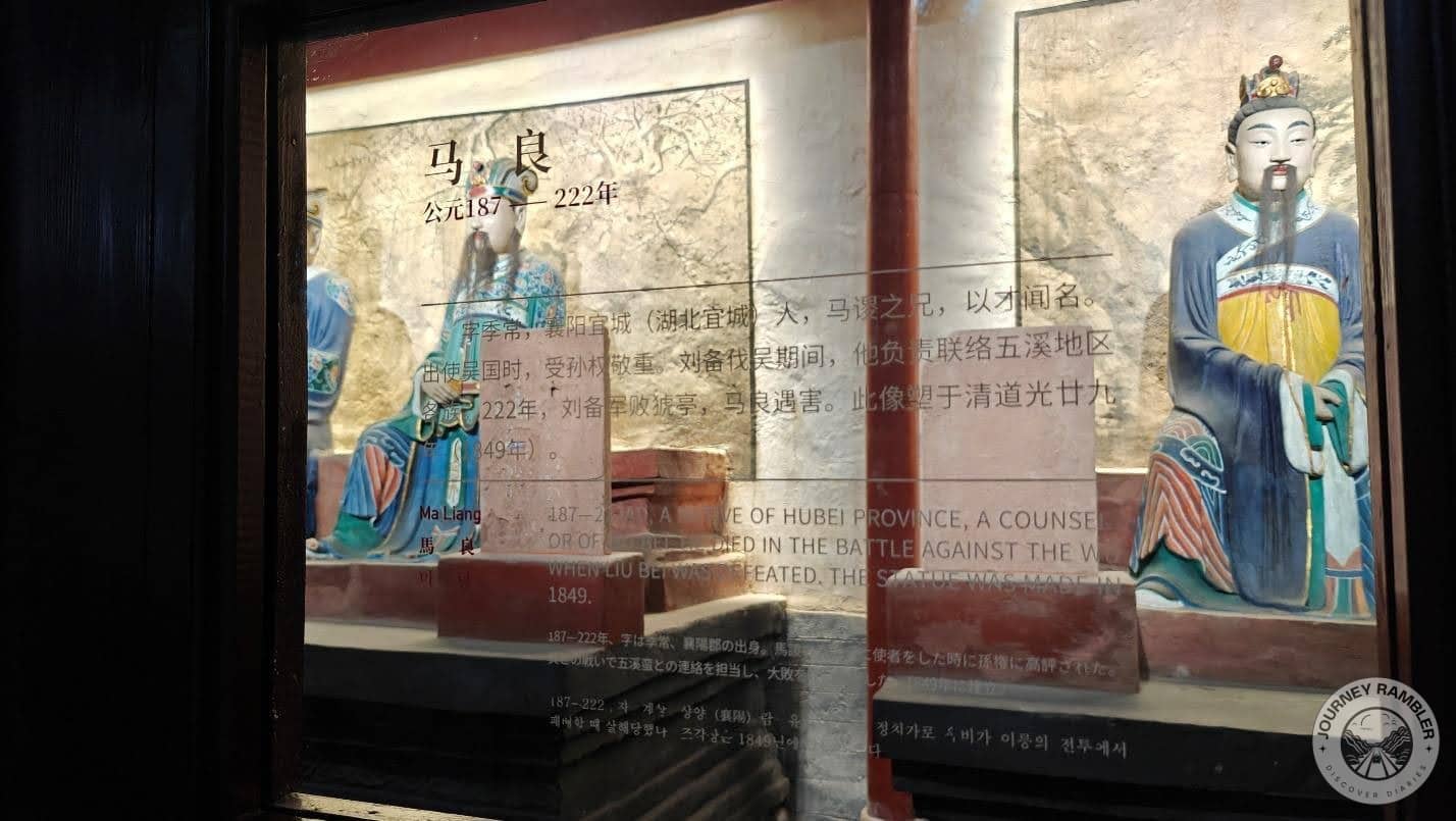 inscriptions in Chinese, English, Japanese, and Korean of the officials’ histories and notable accomplishments
