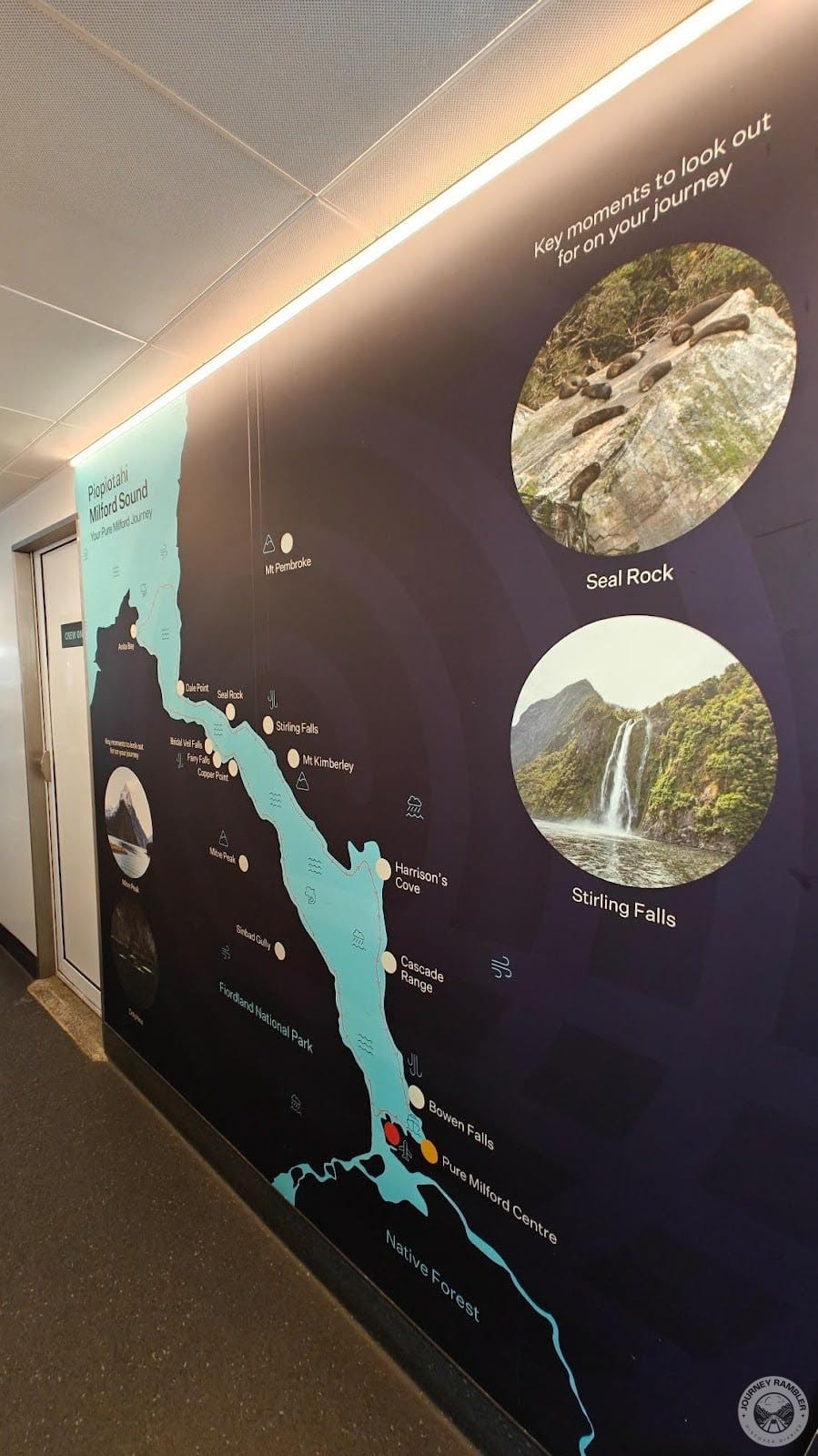  large map detailing all the notable attractions, landmarks, and even animals you’ll come across in Milford Sound