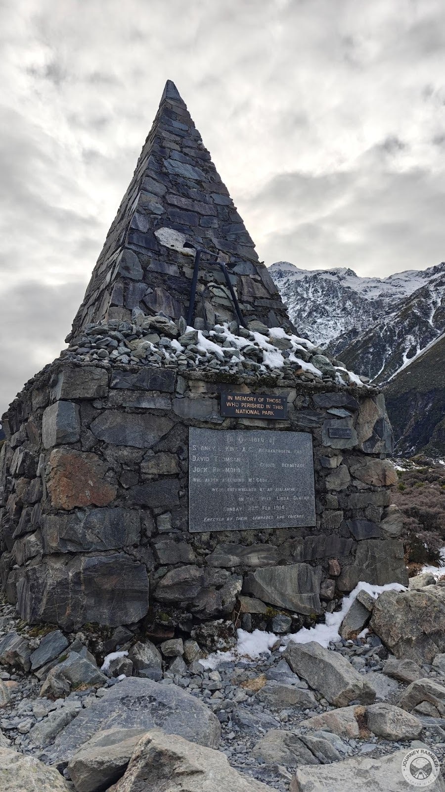 memorial for the people who had died in Mount Cook National Park