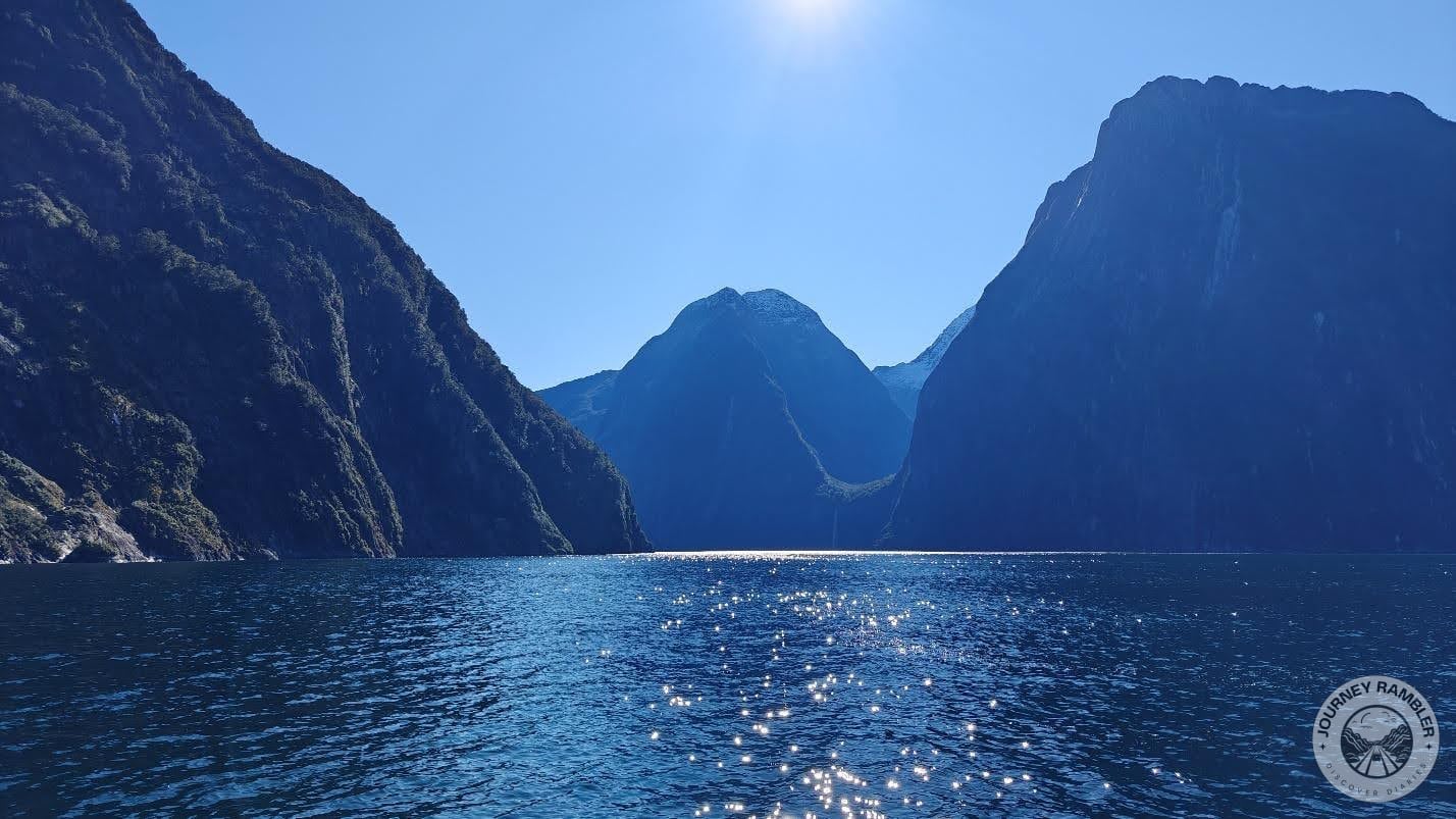 navigating between the mountains and over the lake