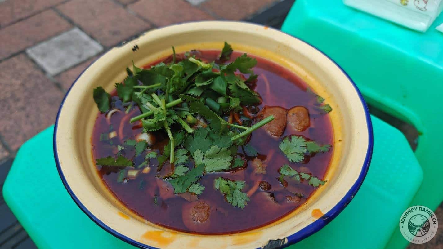 noodles also had meat and greens