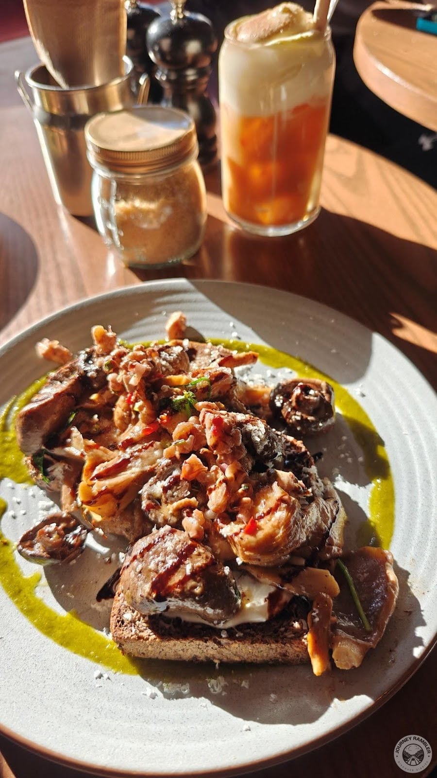 other dishes, including a glass of iced tea