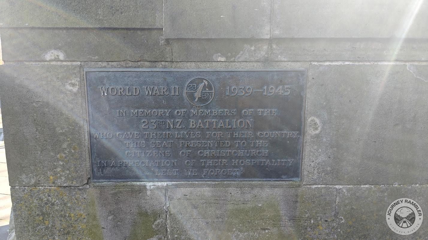 plaque on the Bridge of Remembrance to commemorate World War II
