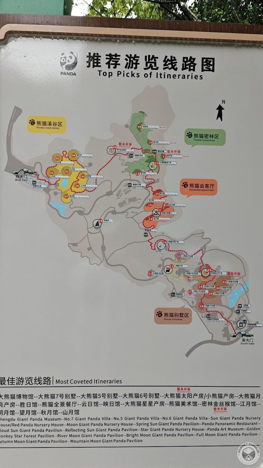 research base’s recommended trail and sections to visit