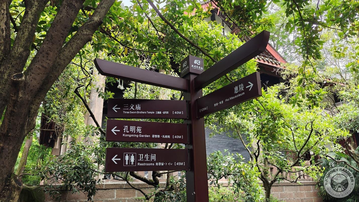 sign pointing to the temple’s direction