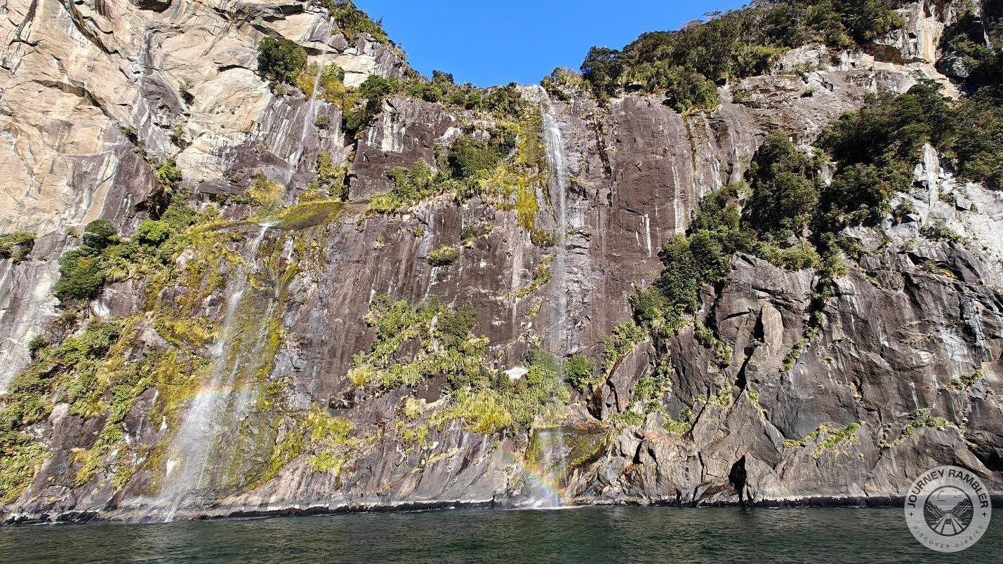 some of the smaller waterfalls that dot Milford Sound