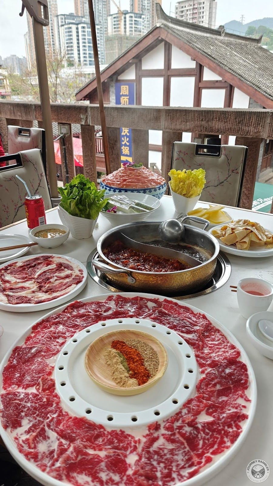 soup pot was placed in the center of the table and kept steaming hot