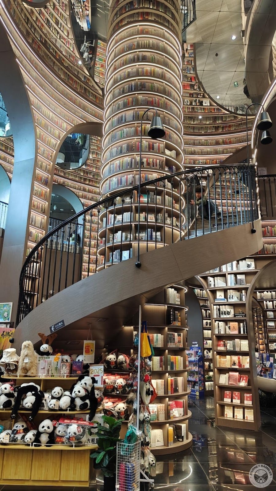 spiral staircase leading up to its second floor