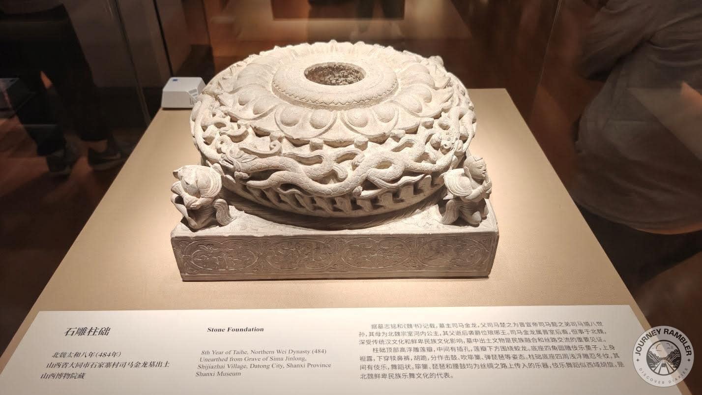 stone foundation that had been intricately carved