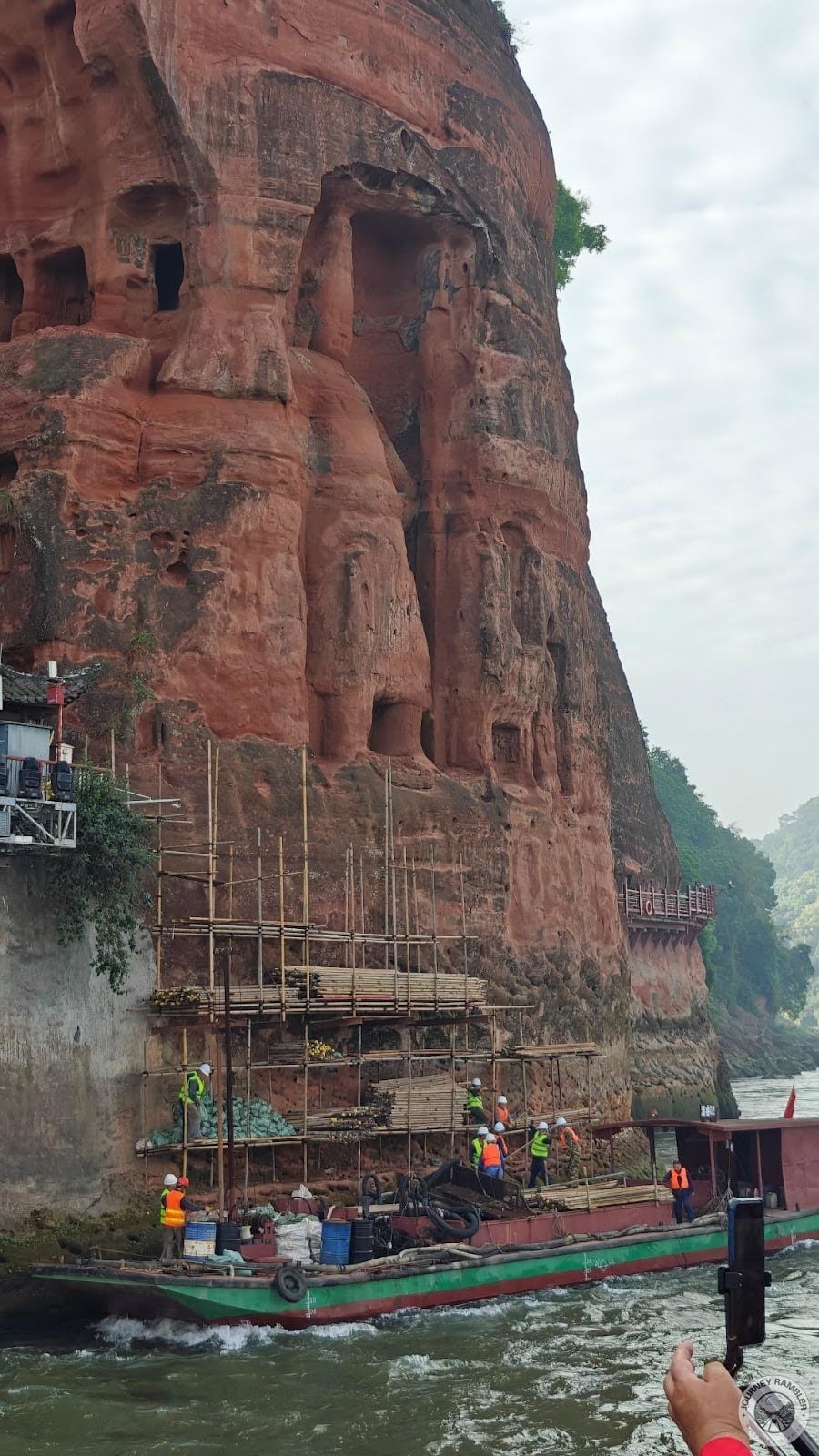 they’re trying to remove the black crust caused by acid rain and pollution