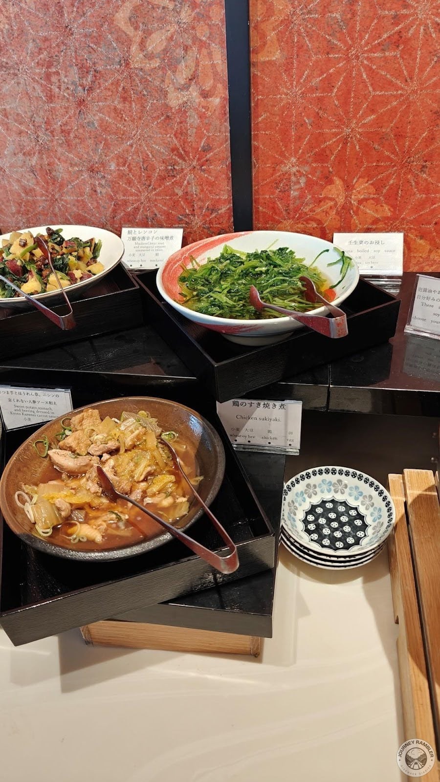 vegetables, greens and cooked meat dishes