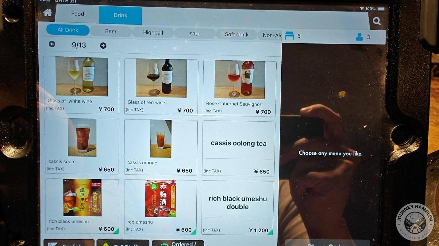 Some drinks could be ordered by the glass