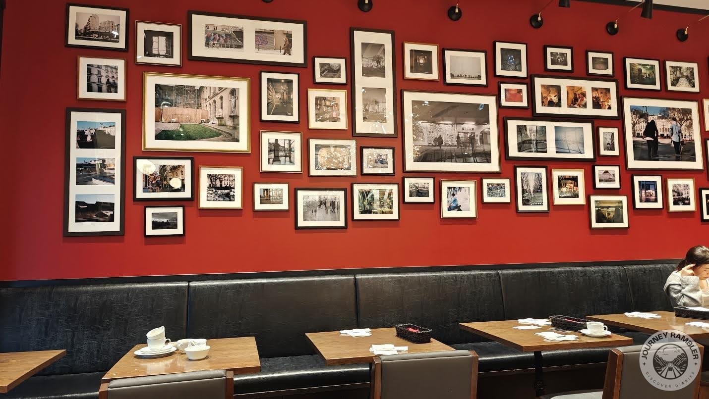 The wall was filled with photographs of Kyoto