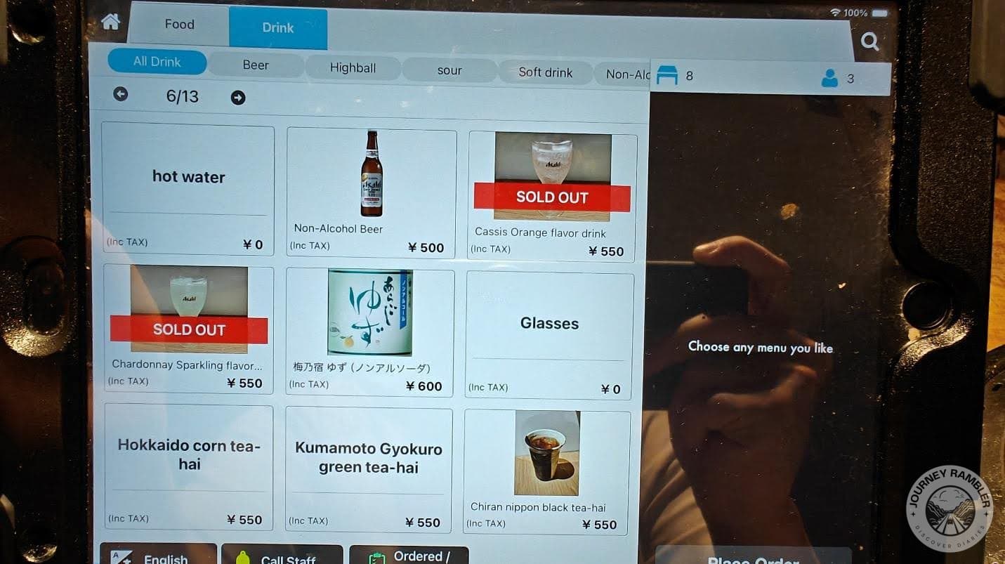 You could request items like hot water and glasses at zero cost