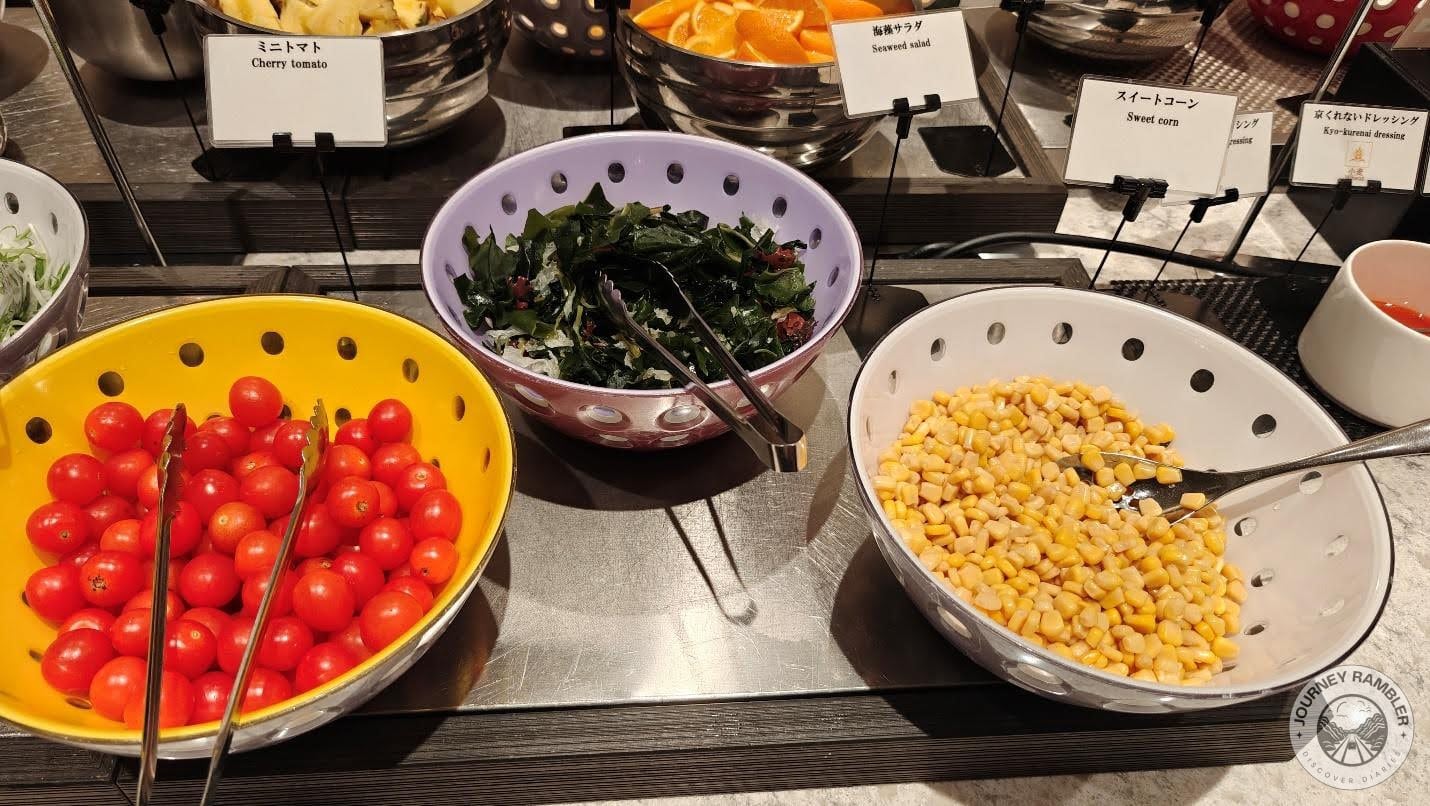 cherry tomatoes, seaweed and sweet corn