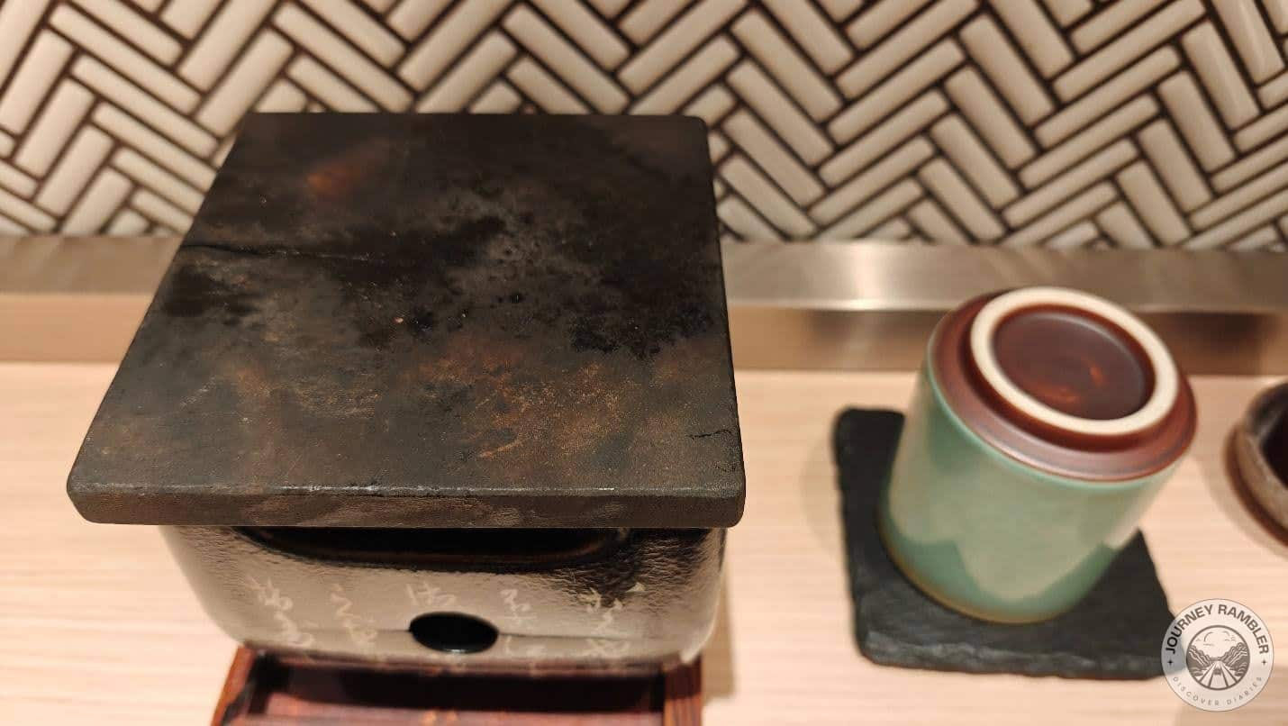 hot stone could be used to warm and cook the meat