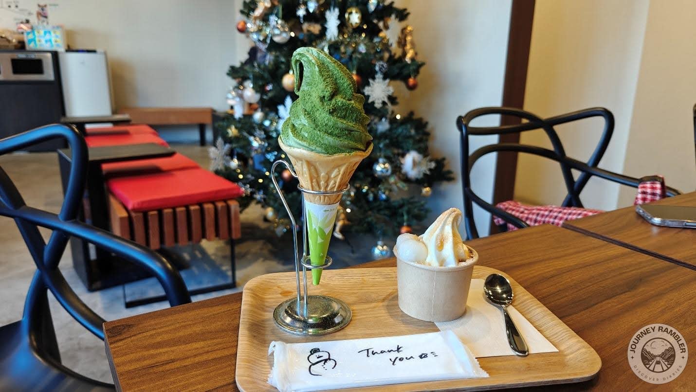 matcha & hoji-cha salted caramel ice cream