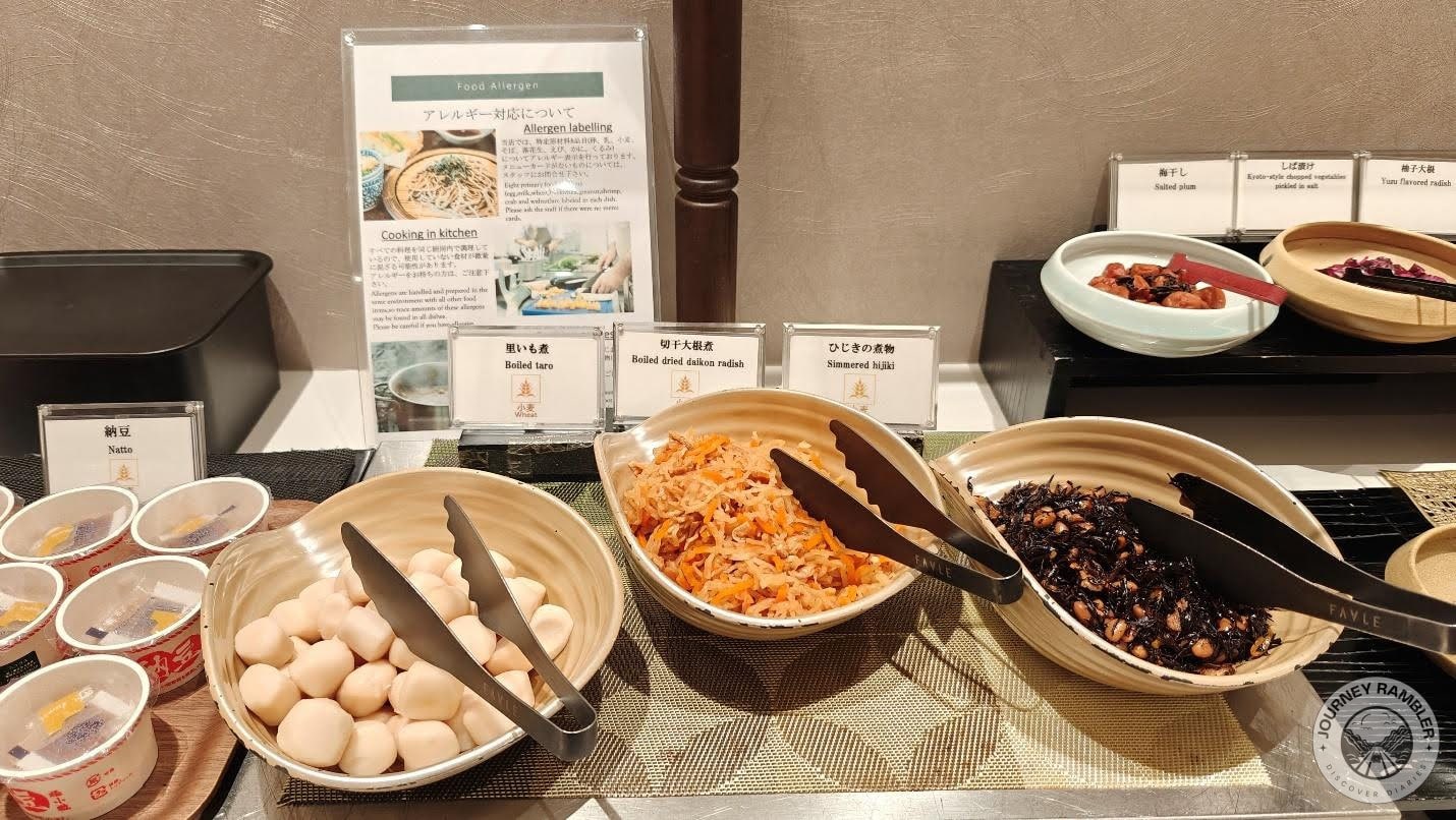 natto, boiled taro, daikon radish and simmered hijiki