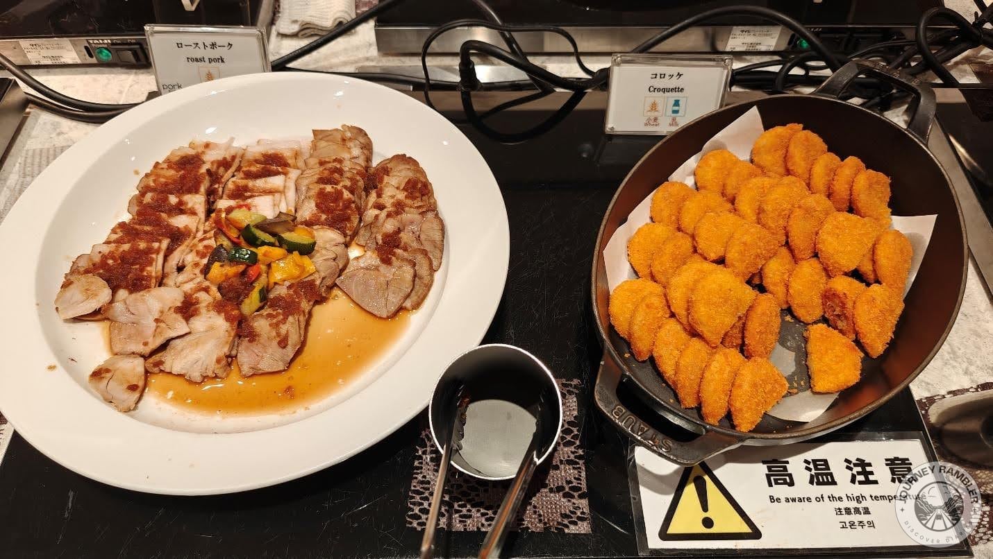 roast pork and croquettes