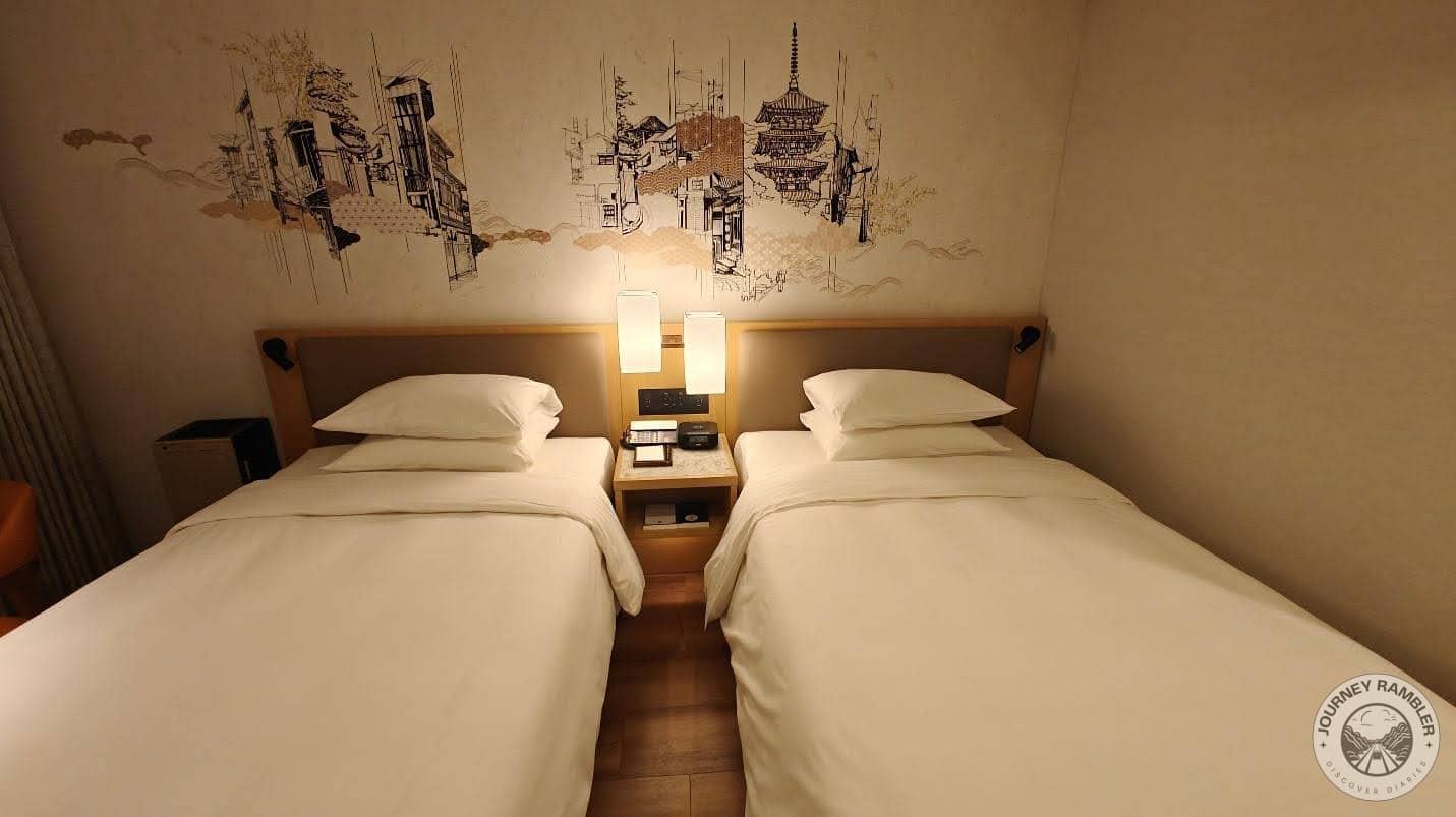 the wall above the bed