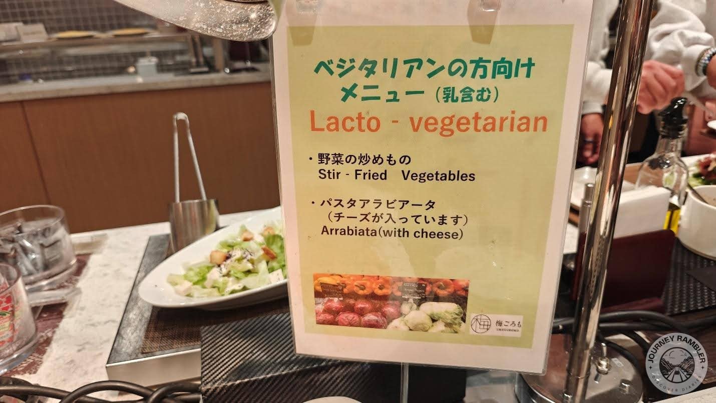vegetarian section had dairy