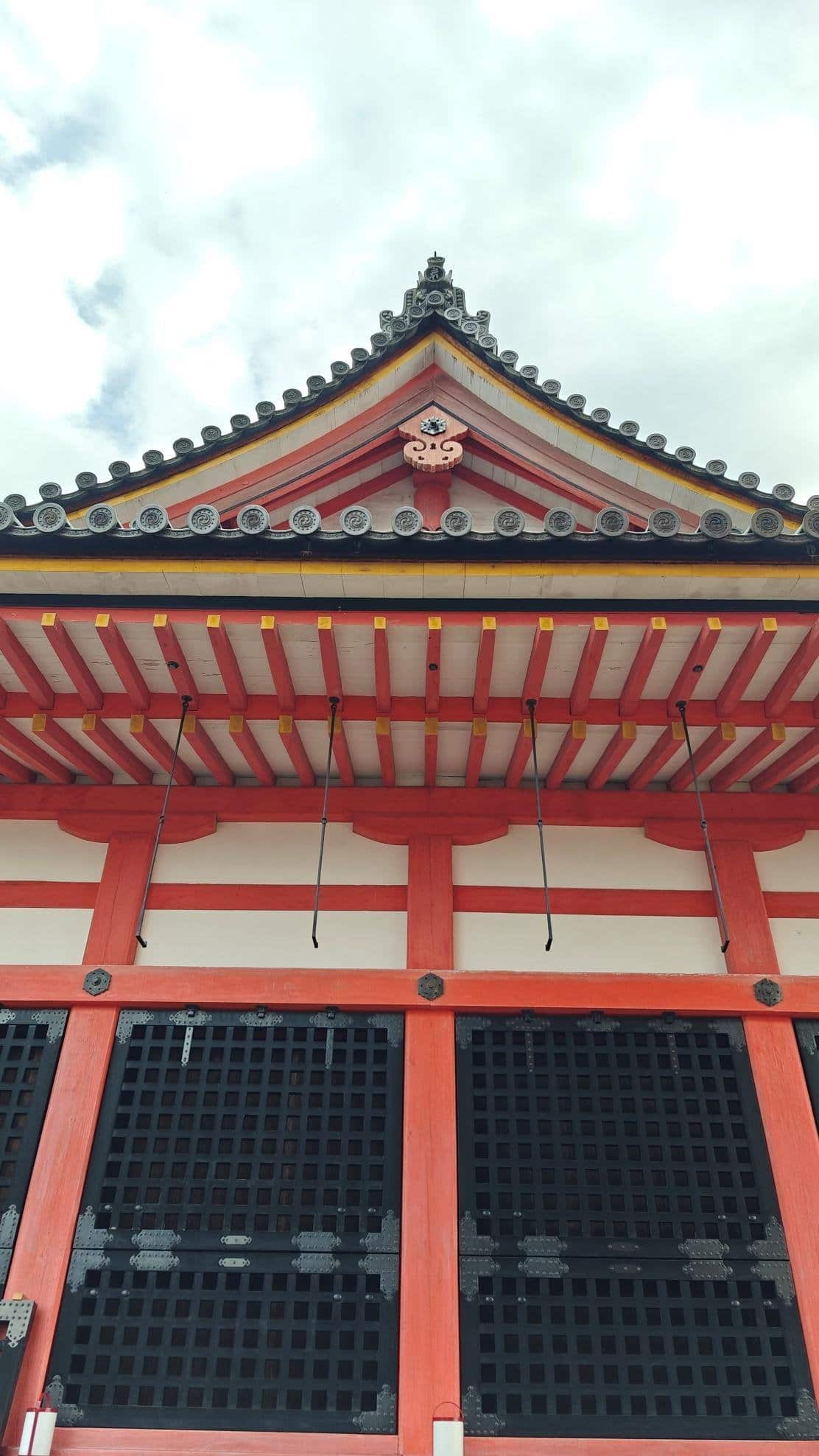 Traditional Japanese temple roof with ornate details