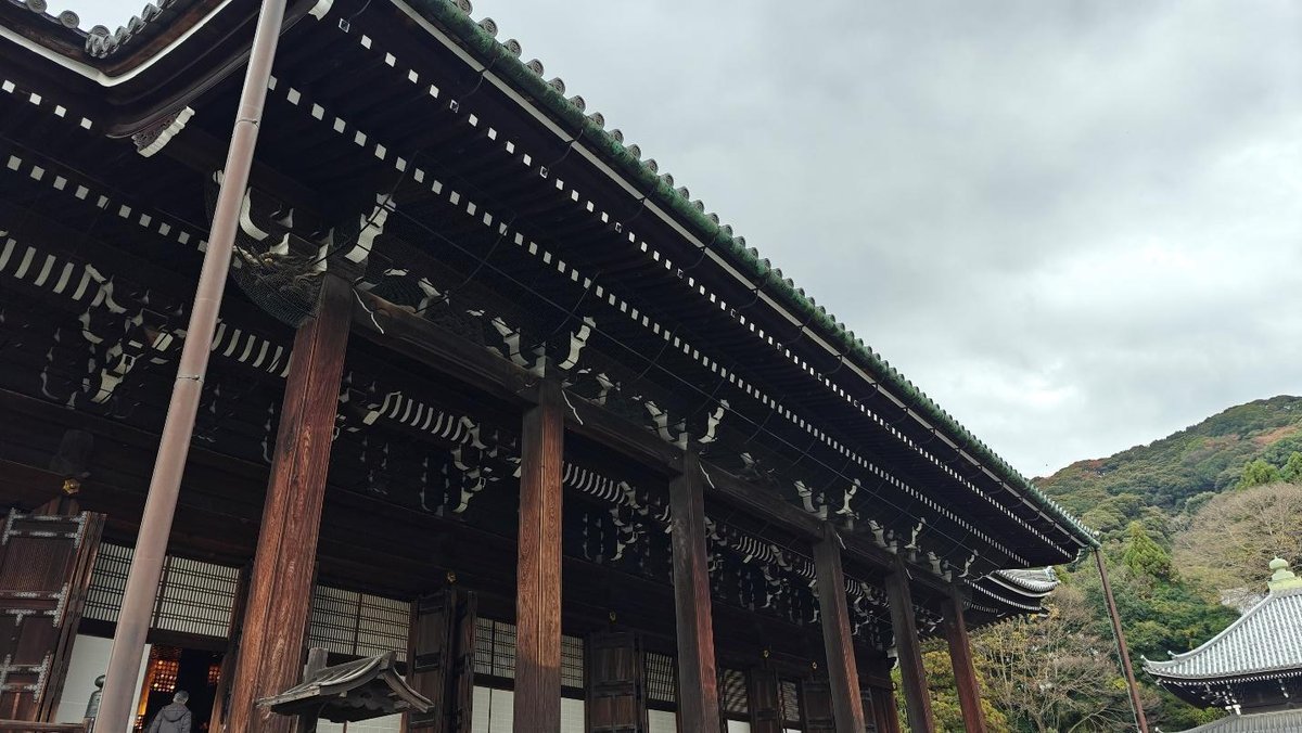 Traditional wooden temple with mountain backdrop