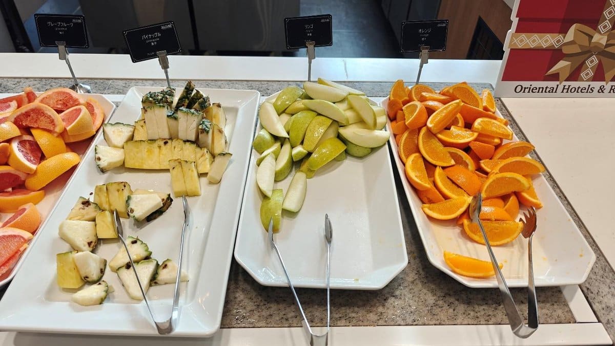 Assorted sliced fruit platters