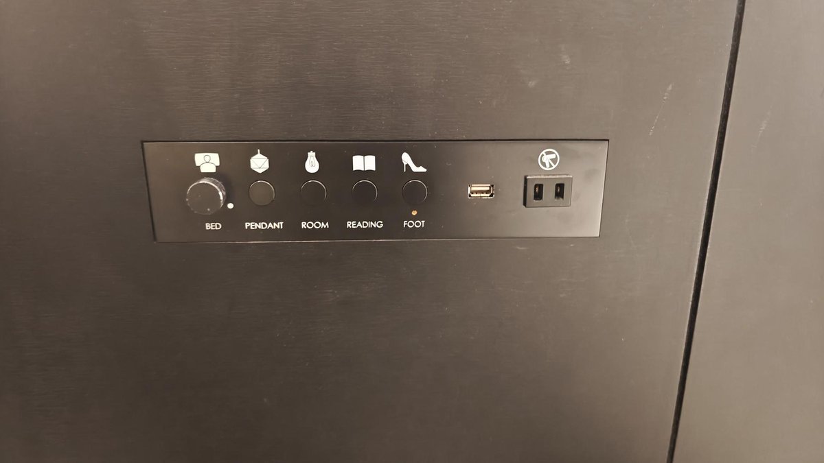 Black panel with lighting controls