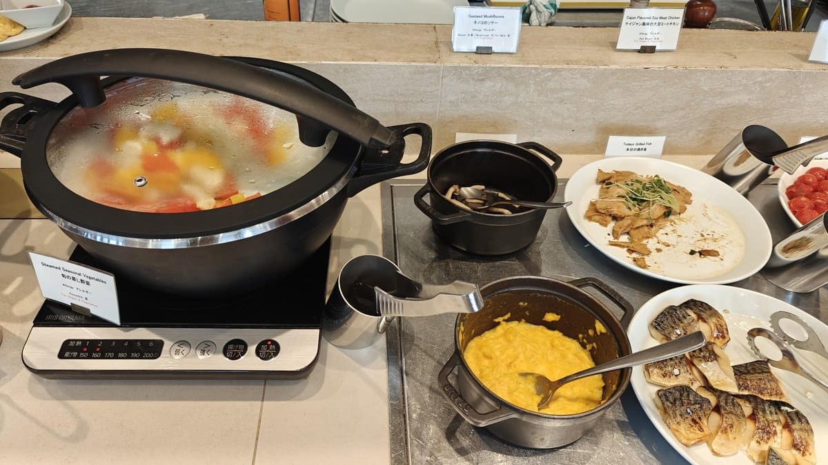 Buffet with assorted hot dishes