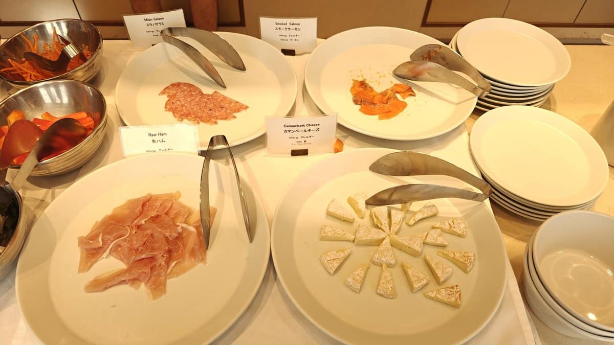 Charcuterie and cheese platter spread