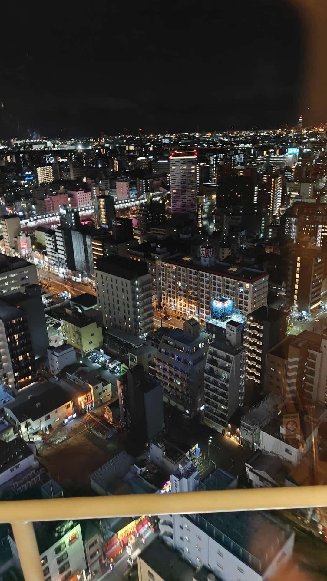 City skyline illuminated at night