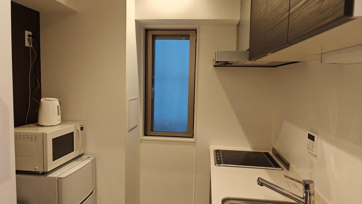 Compact kitchen with appliances