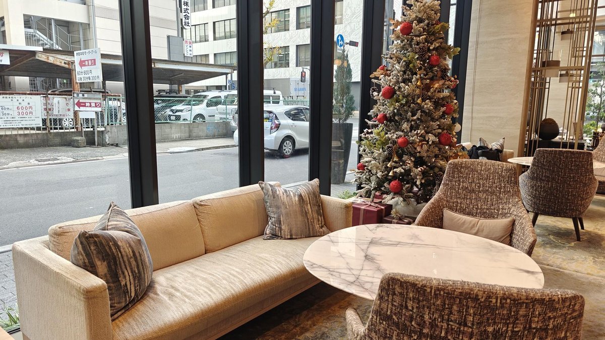 Cozy seating with festive Christmas decor