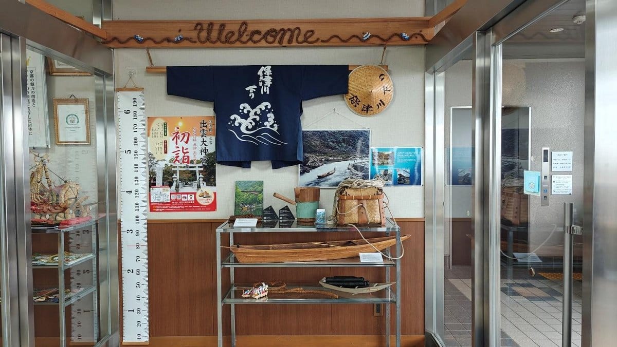 Cultural display with clothing and ship model