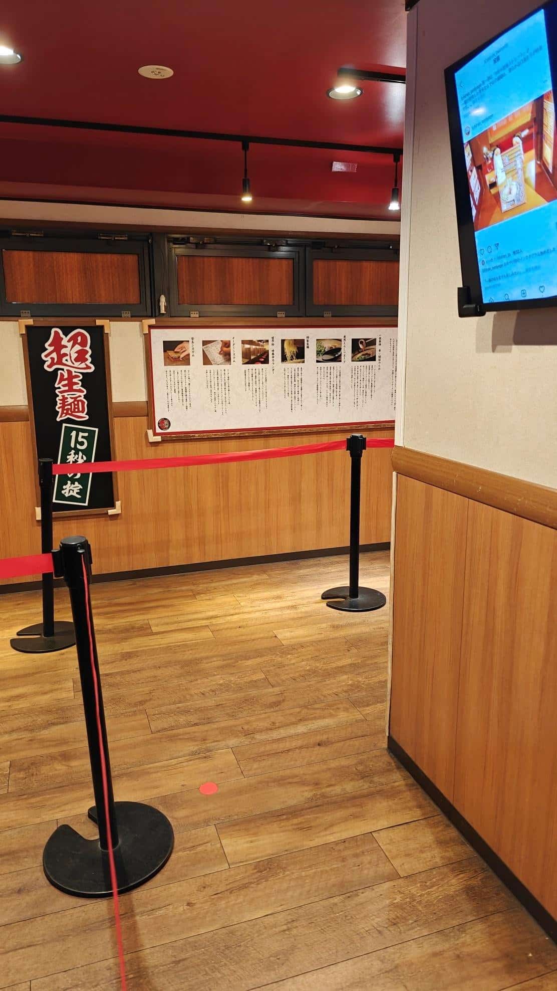 Empty restaurant queue area