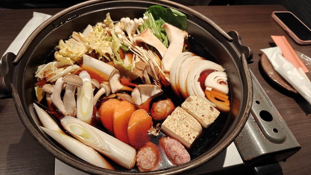 Hot pot with assorted vegetables