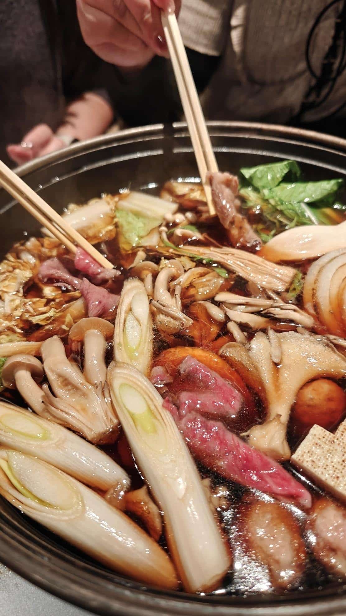 Hot pot with vegetables and meat