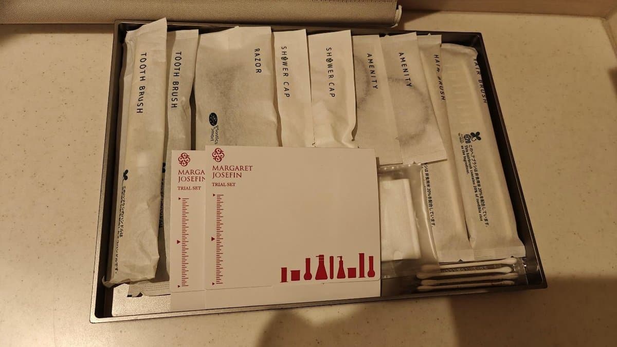 Hotel toiletries and grooming set