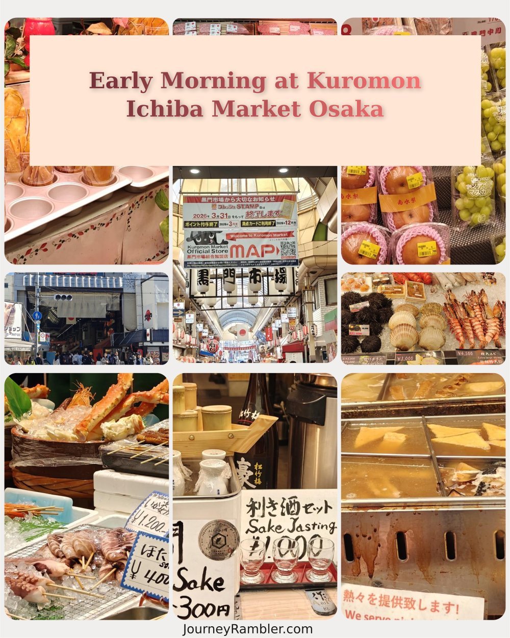 I Walked Through Kuromon Ichiba Market Osaka Early in the Morning