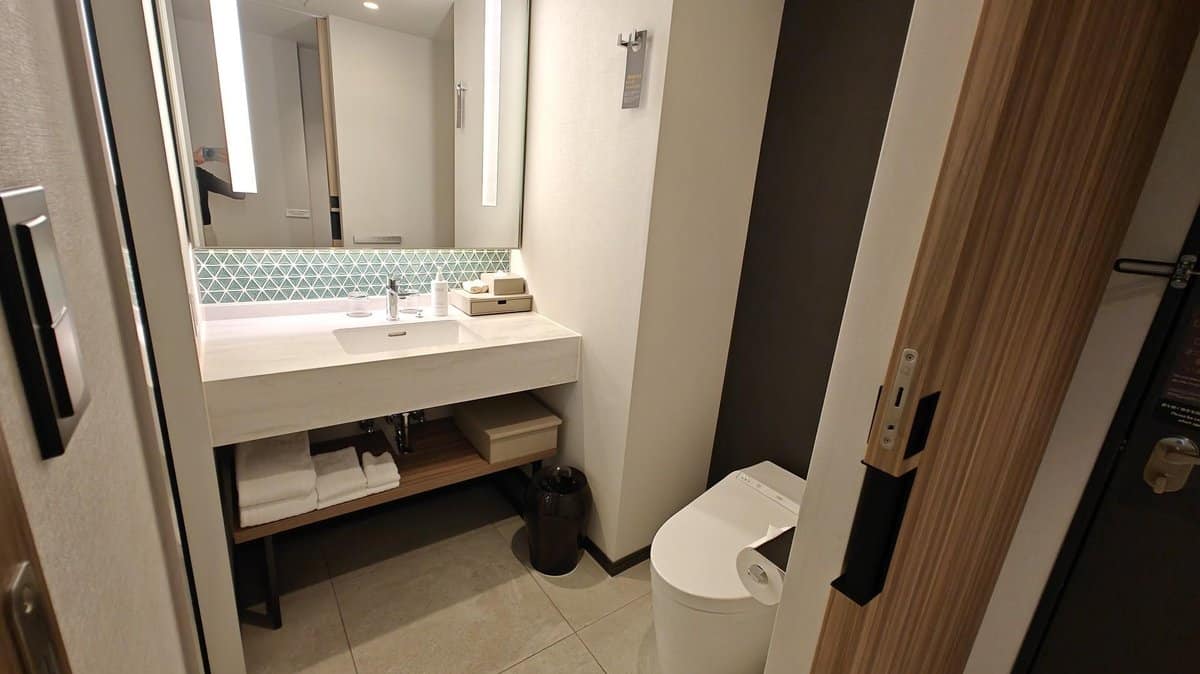 Modern bathroom with sink and toilet