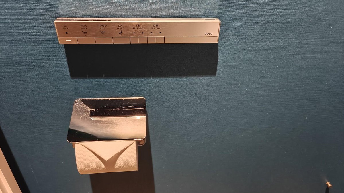 Modern bidet control panel and holder