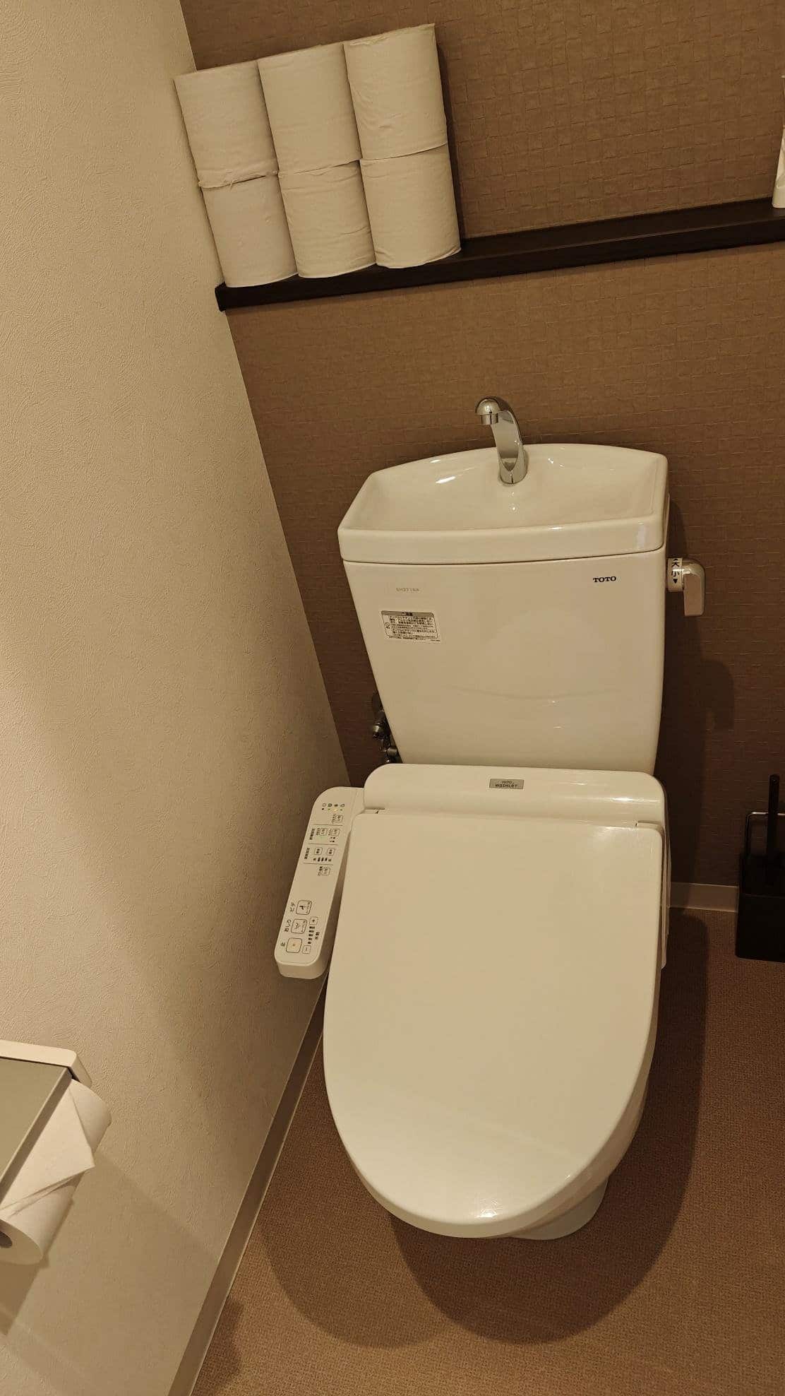 Modern bidet toilet with controls