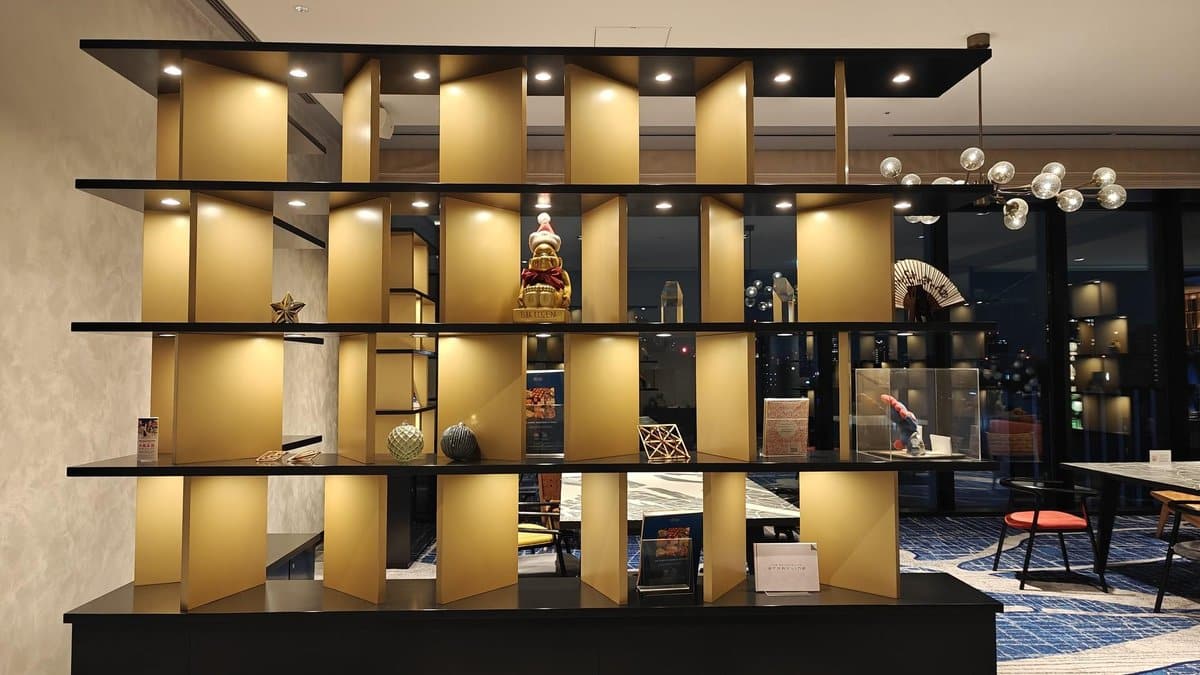 Modern interior shelf display with decor