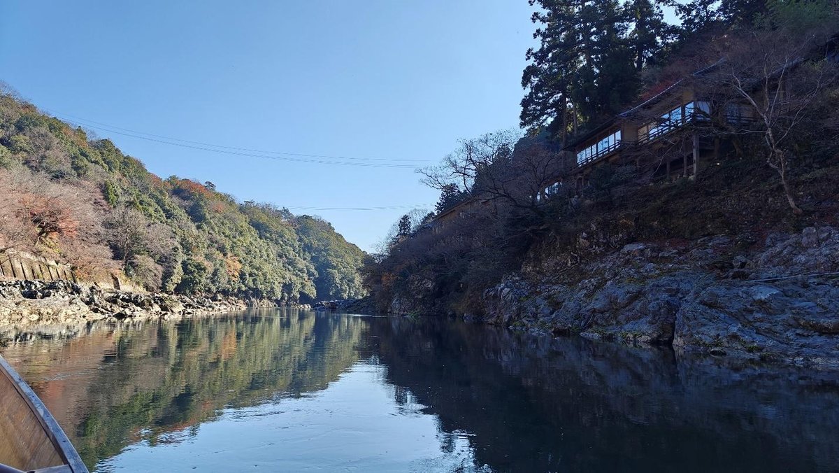 River scene with verdant hills under clear blue sky