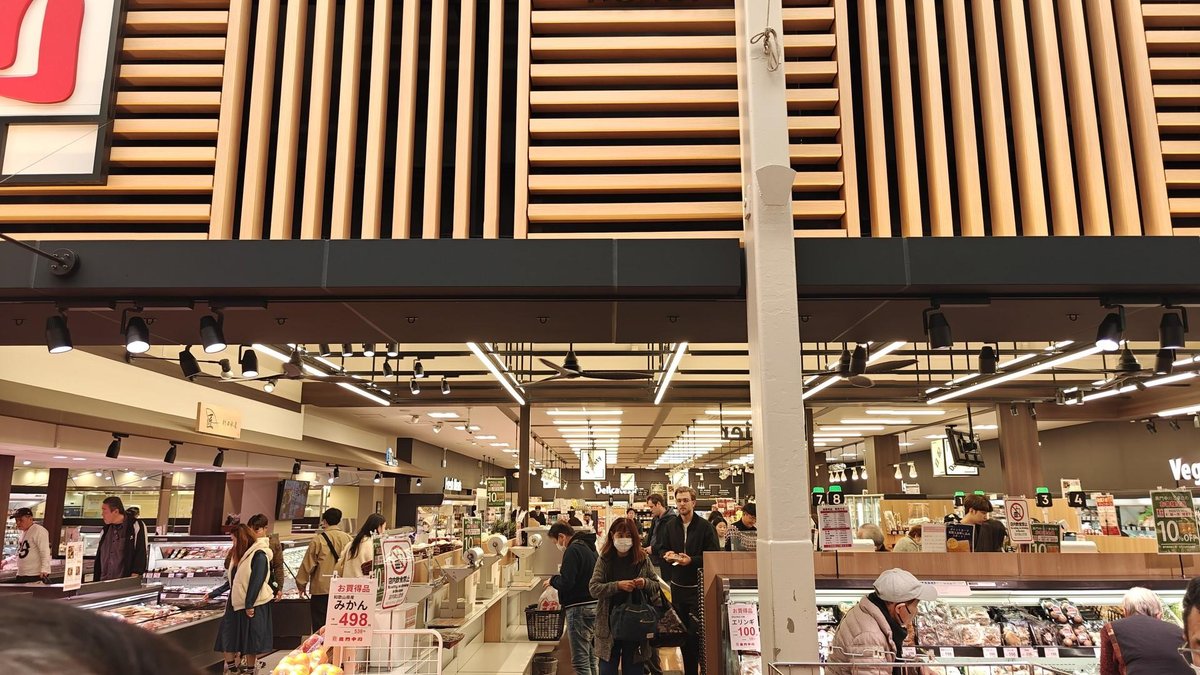 Shoppers inside a modern supermarket